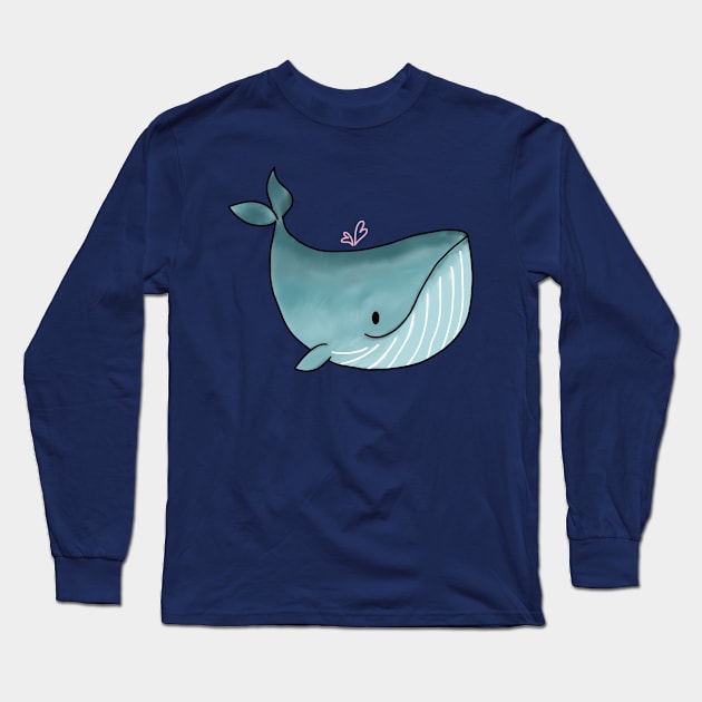 Cute Whale Long Sleeve T-Shirt by medimidoodles